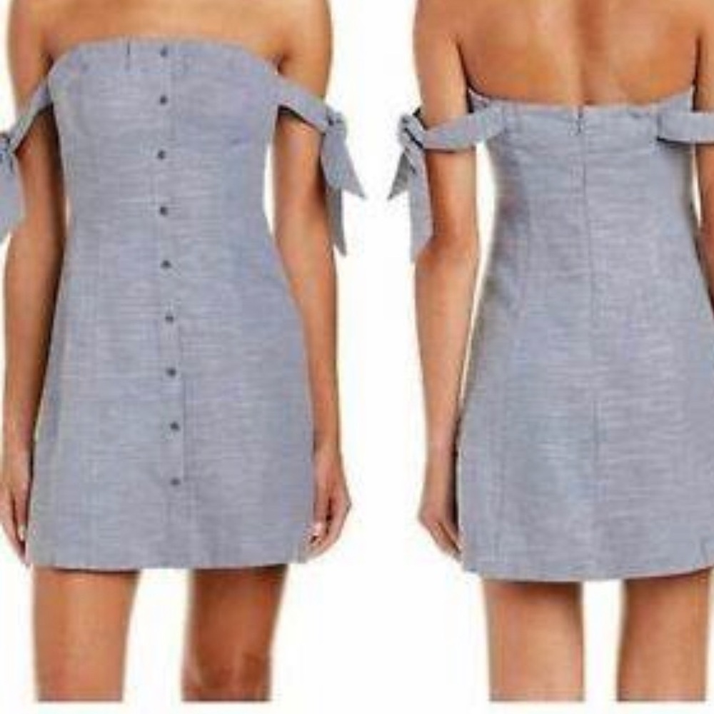 ASTR The Label Off The Shoulder Dress -Light Blue
